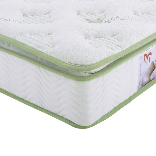 MATTRESS CONTINUOUS SPRING WITH MATTRESS PAD ALOE VERA 90X190 HM372.11 SINGLE SIDE