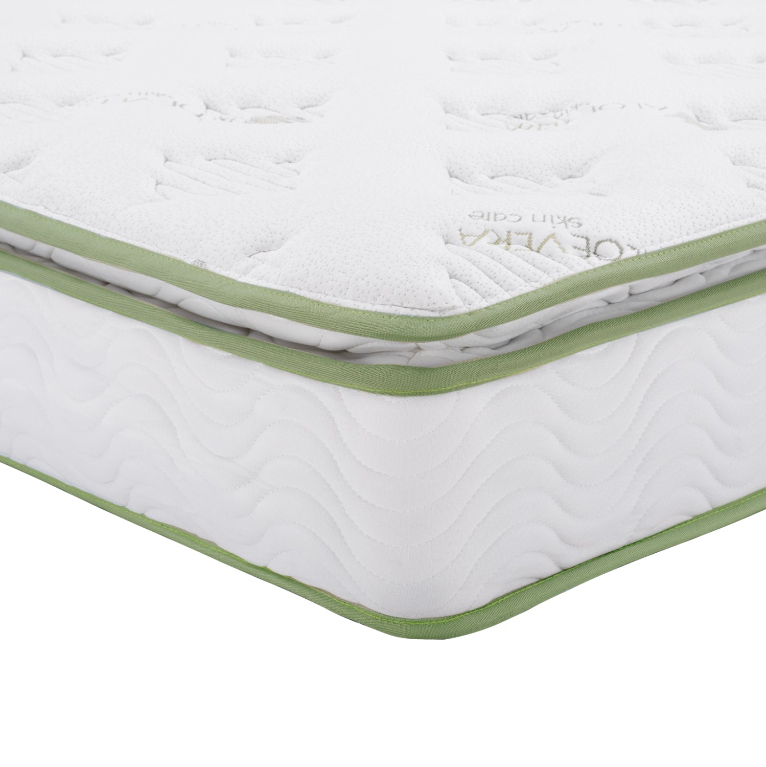 MATTRESS CONTINUOUS SPRING WITH MATTRESS PAD ALOE VERA 140X200 HM372.13 SINGLE SIDE