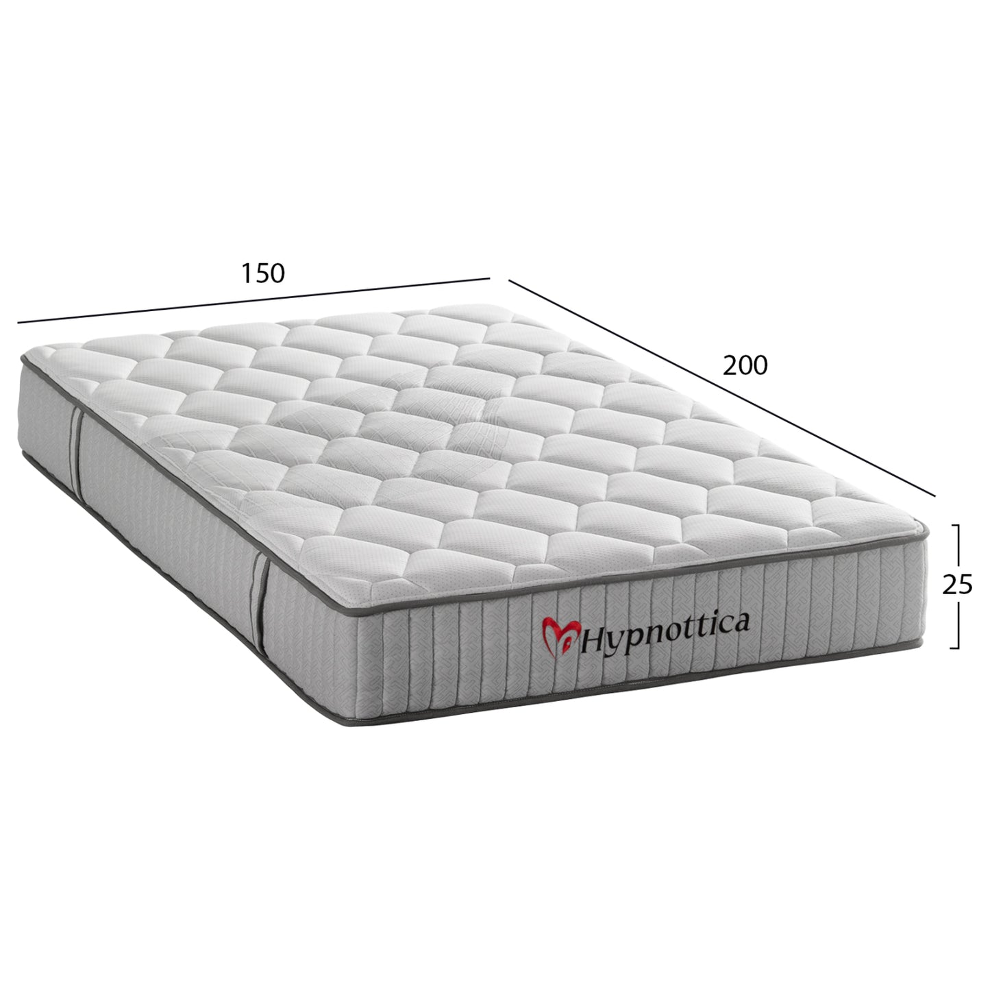 MATTRESS DOUBLE HYPNOTTICA HM748.05 POCKET SPRINGS--WHITE 150x200x25Hcm