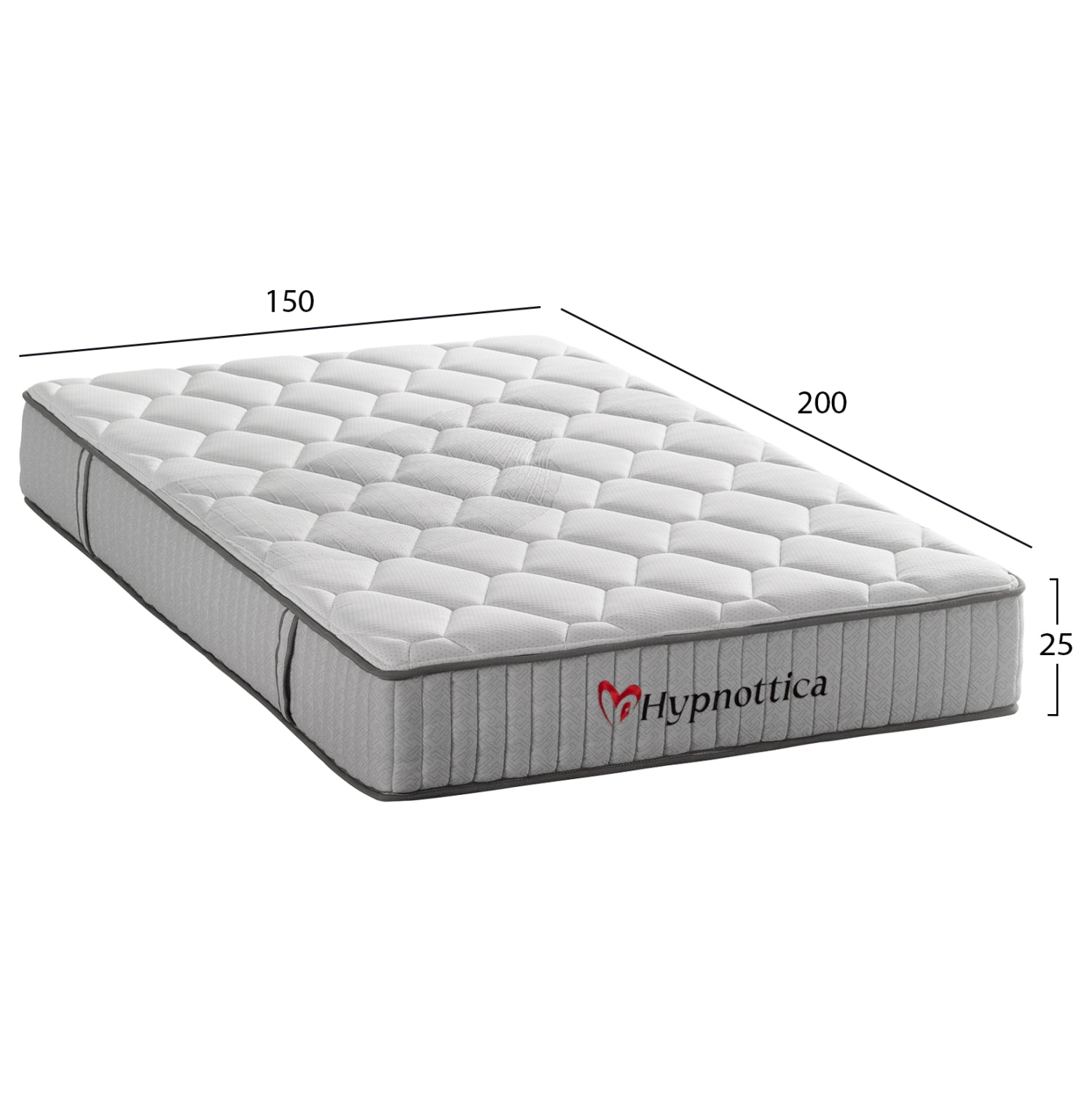 MATTRESS DOUBLE HYPNOTTICA HM748.05 POCKET SPRINGS--WHITE 150x200x25Hcm