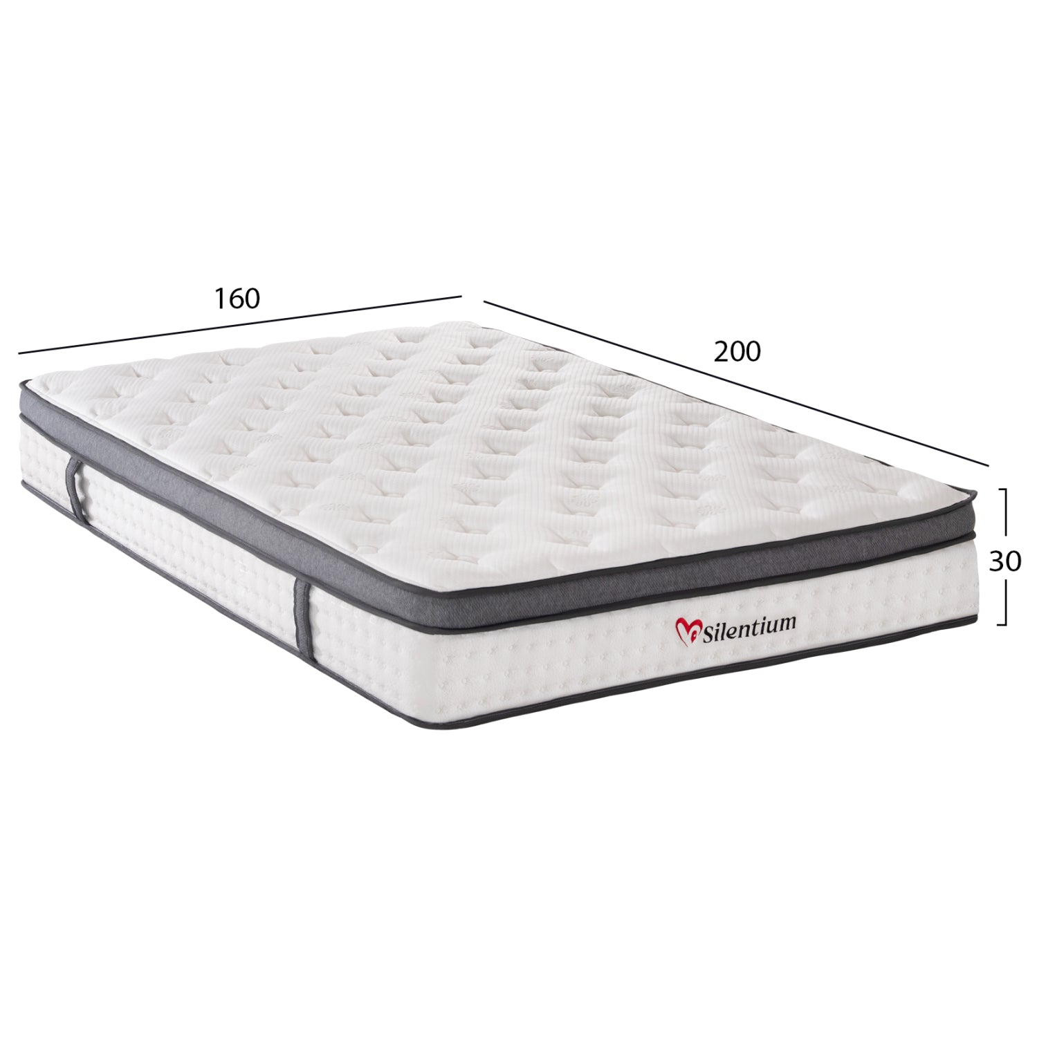 MATTRESS DOUBLE SILENTIUM HM749.06 POCKET SPRINGS--WHITE 160x200x30Hcm