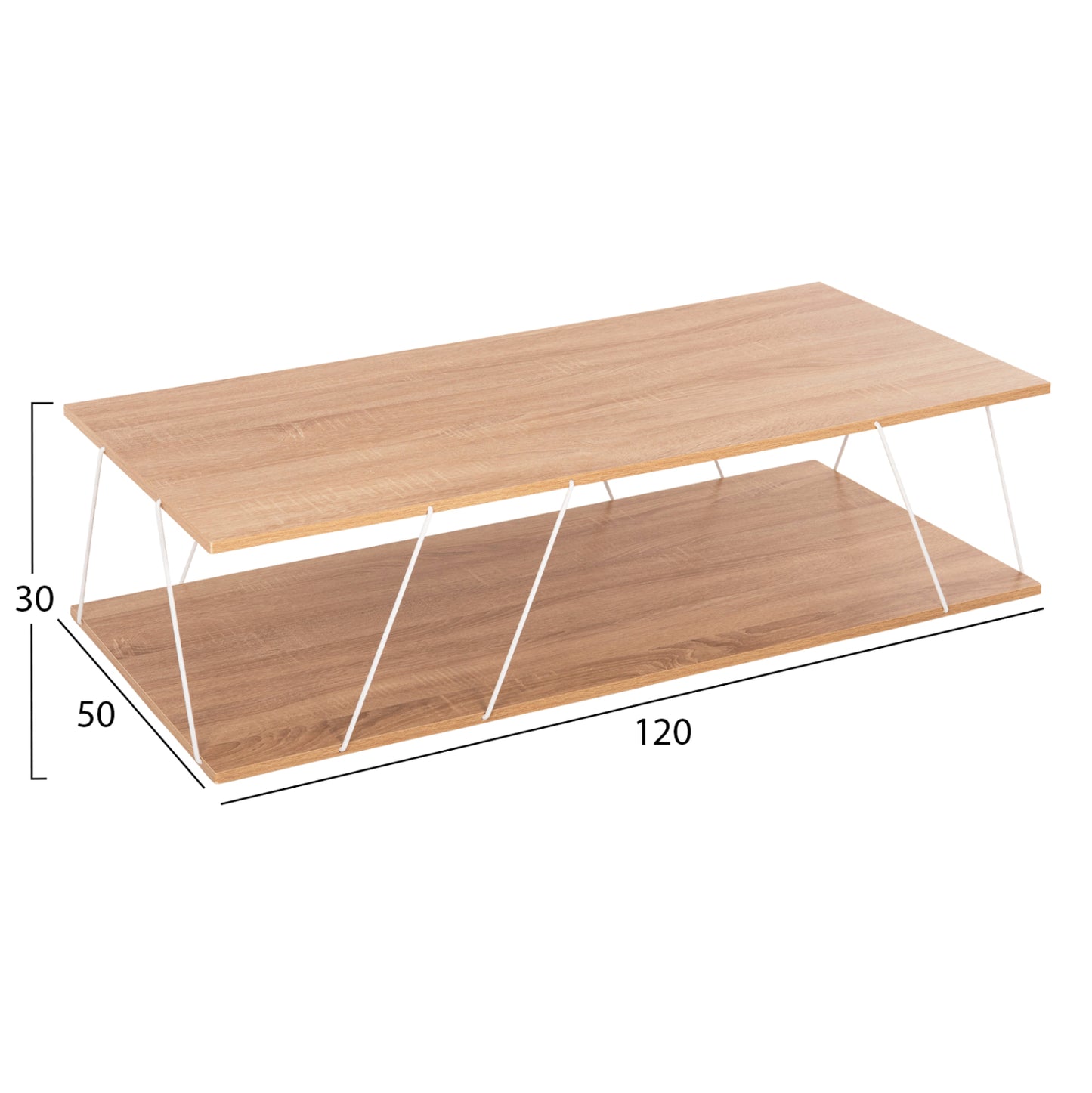 LIVING ROOM COMPOSITION 2PCS TARS HM11771.14 MELAMINE/METAL IN SONAMA-WHITE