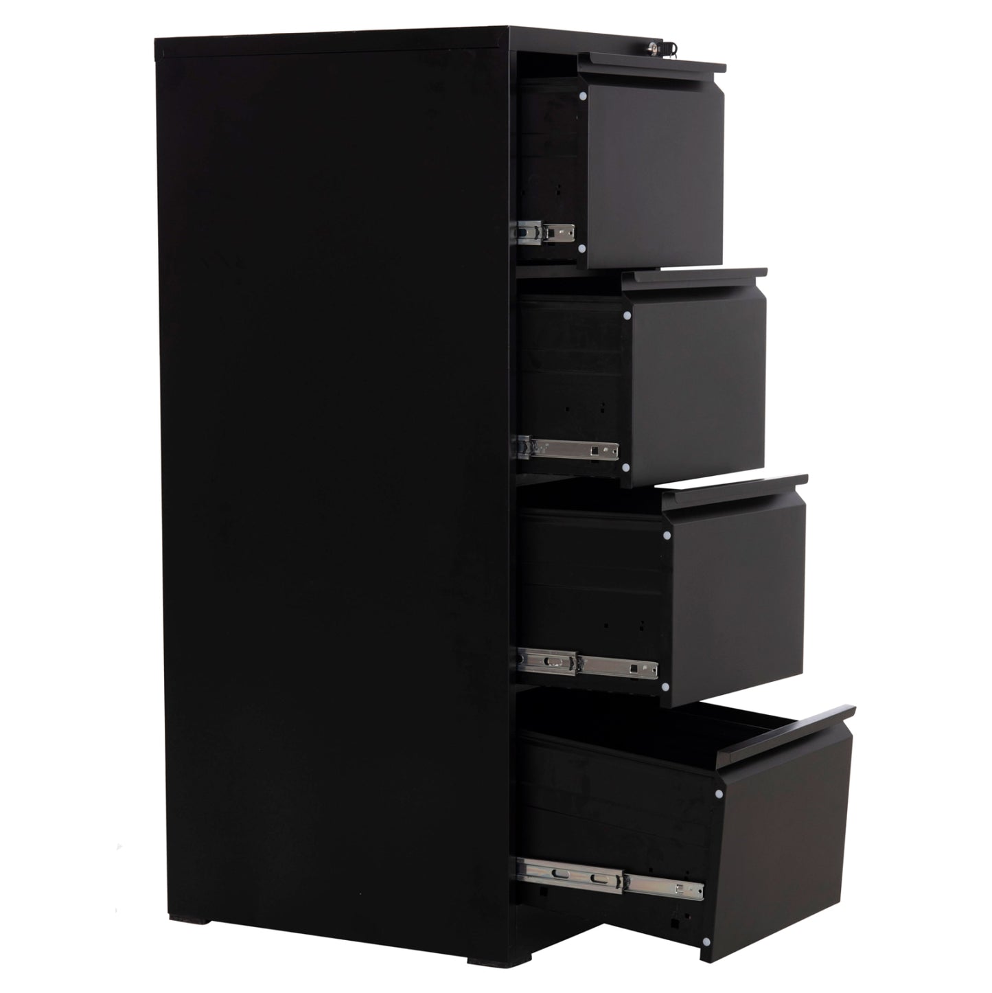 OFFICE FILING CABINET (4) SIDER HM6637.01 BLACK METAL 45.5x62x134Hcm.