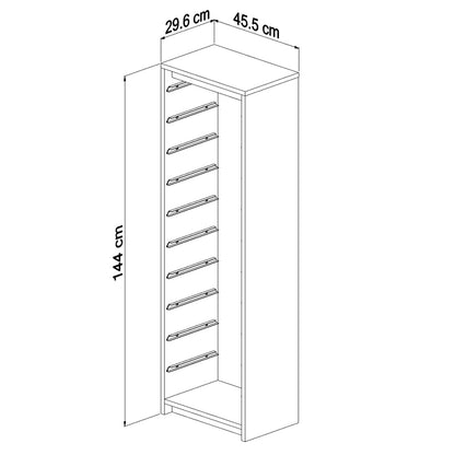 CHEST OF DRAWERS SANI HM18205.03 MELAMINE IN SONAMA-WHITE P.E. DRAWERS 45,5x29,6x144Hcm.