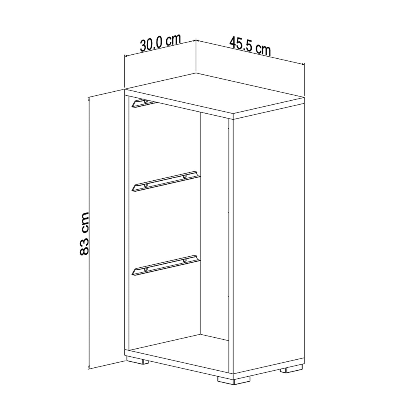 CHEST OF DRAWERS SANI HM18218.01 MELAMINE IN WHITE-WHITE P.E. DRAWERS 45,5x30x83Hcm.