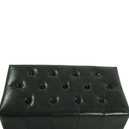 PIANO STOOL T.CHESTERFIELD EMMA HM226.08 PU CYPRESS GREEN-BLACK LEGS 80x45x39Hcm