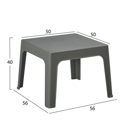 SQUARE COFFEE TABLE SLEEK HM6371.05 POLYPROPYLENE IN DARK OLIVE 56x56x40Hcm.