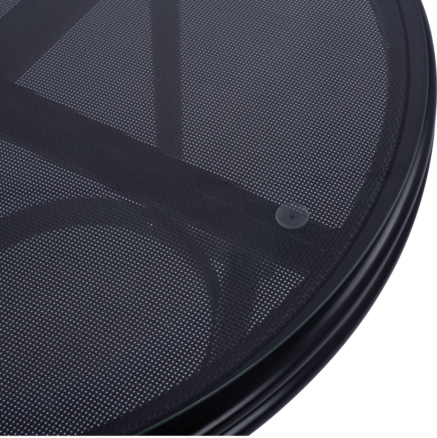 Aluminum Table '70cm Bamboo Look HM5532.02 Black with Glass Φ70X76 cm