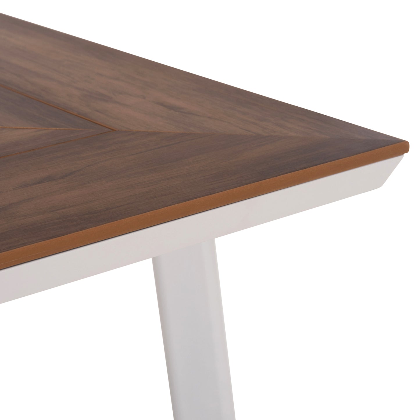 ALUMINUM DINING TABLE TABER HM5131.11 WHITE COLOR WITH POLYWOOD TOP 200x100x75Hcm.