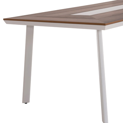 ALUMINUM DINING TABLE TABER HM5131.11 WHITE COLOR WITH POLYWOOD TOP 200x100x75Hcm.
