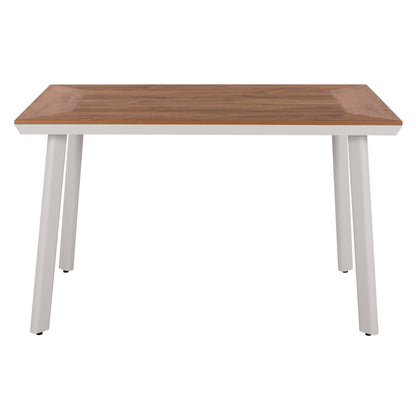 ALUMINUM DINING TABLE TABER HM5562.01 WHITE WITH POLYWOOD TOP 120x80x72.5Hcm.