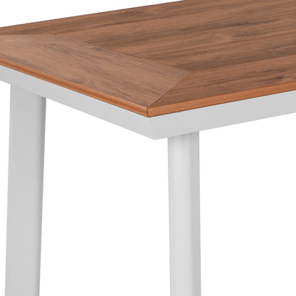 ALUMINUM DINING TABLE TABER HM5562.01 WHITE WITH POLYWOOD TOP 120x80x72.5Hcm.