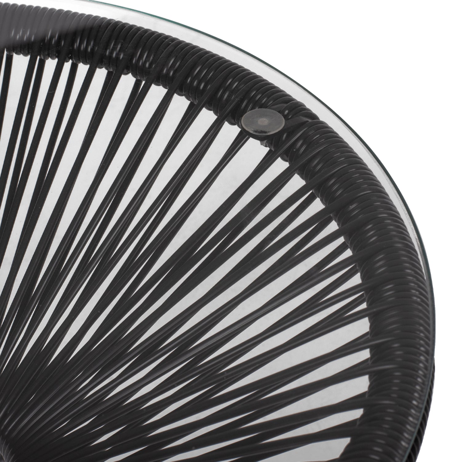 SIDE TABLE ALLEGRA PROFESSIONAL BLACK METAL AND BLACK RATTAN HM5874.01 D47x45Hcm.