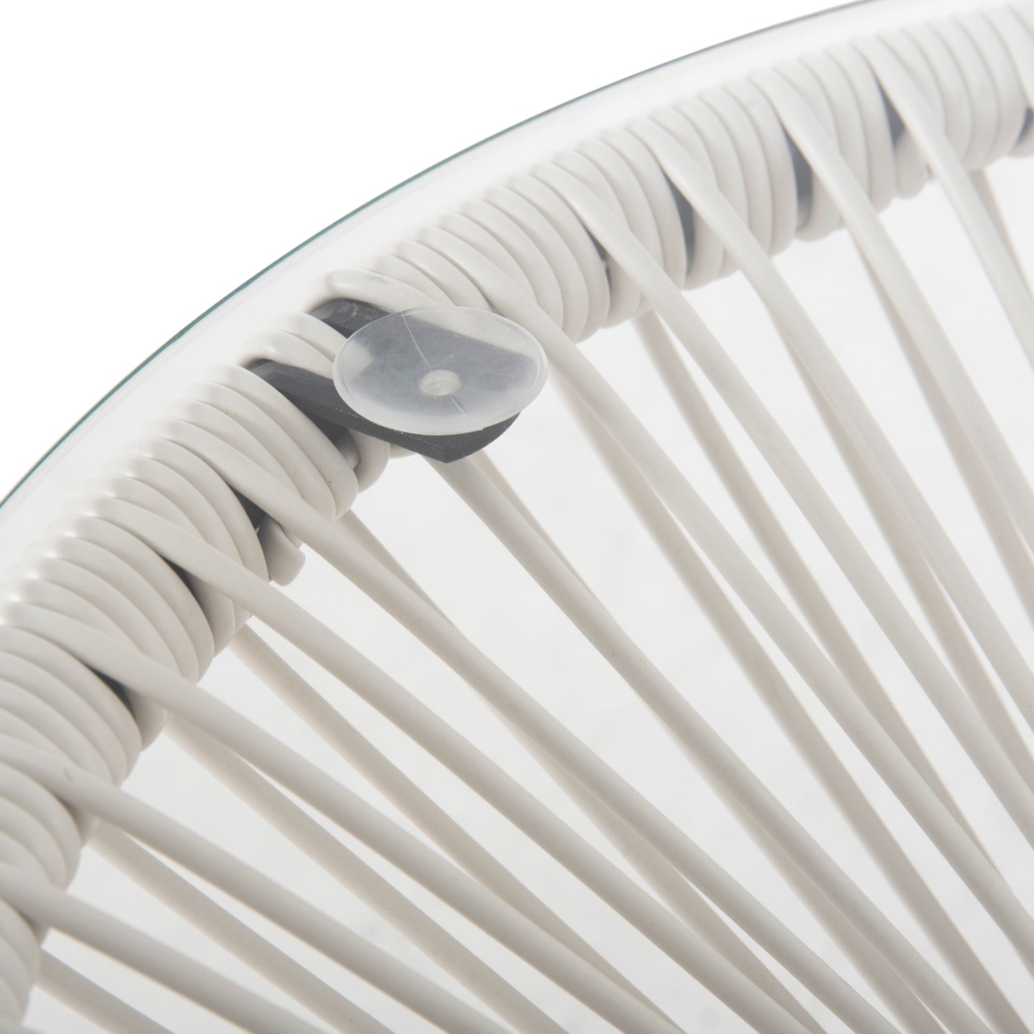 OUTDOOR COFFEE TABLE ALLEGRA HM5874.12 METAL IN BLACK- SYNTHETIC RATTAN IN WHITE Φ47x45Hcm.
