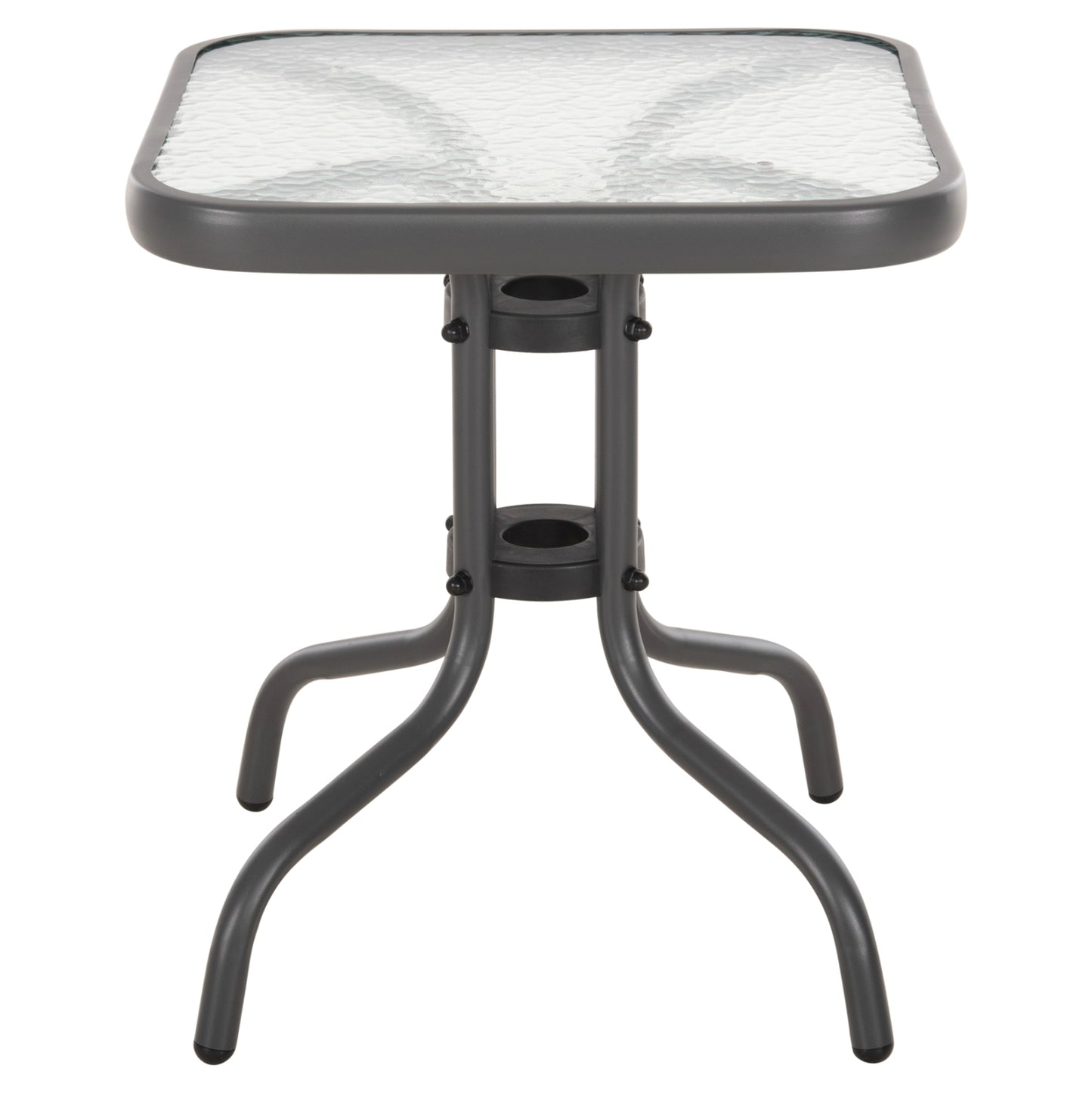 COFFEE TABLE FIGO HM6067.01 METAL IN GREY-TEMPERED GLASS TOP 45x45x51Hcm.