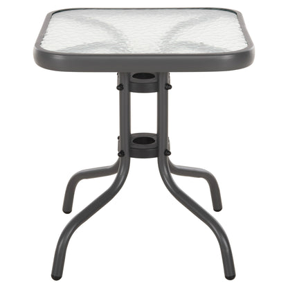 COFFEE TABLE FIGO HM6067.01 METAL IN GREY-TEMPERED GLASS TOP 45x45x51Hcm.