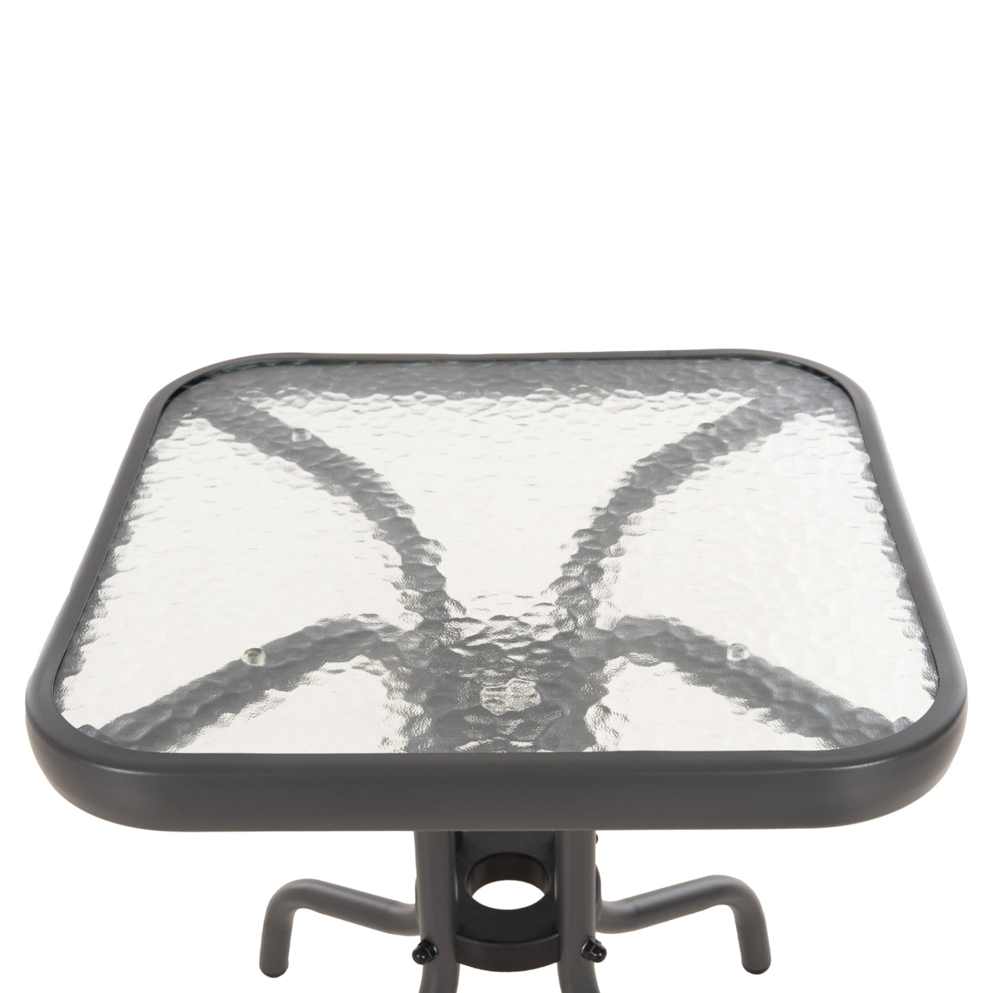 COFFEE TABLE FIGO HM6067.01 METAL IN GREY-TEMPERED GLASS TOP 45x45x51Hcm.