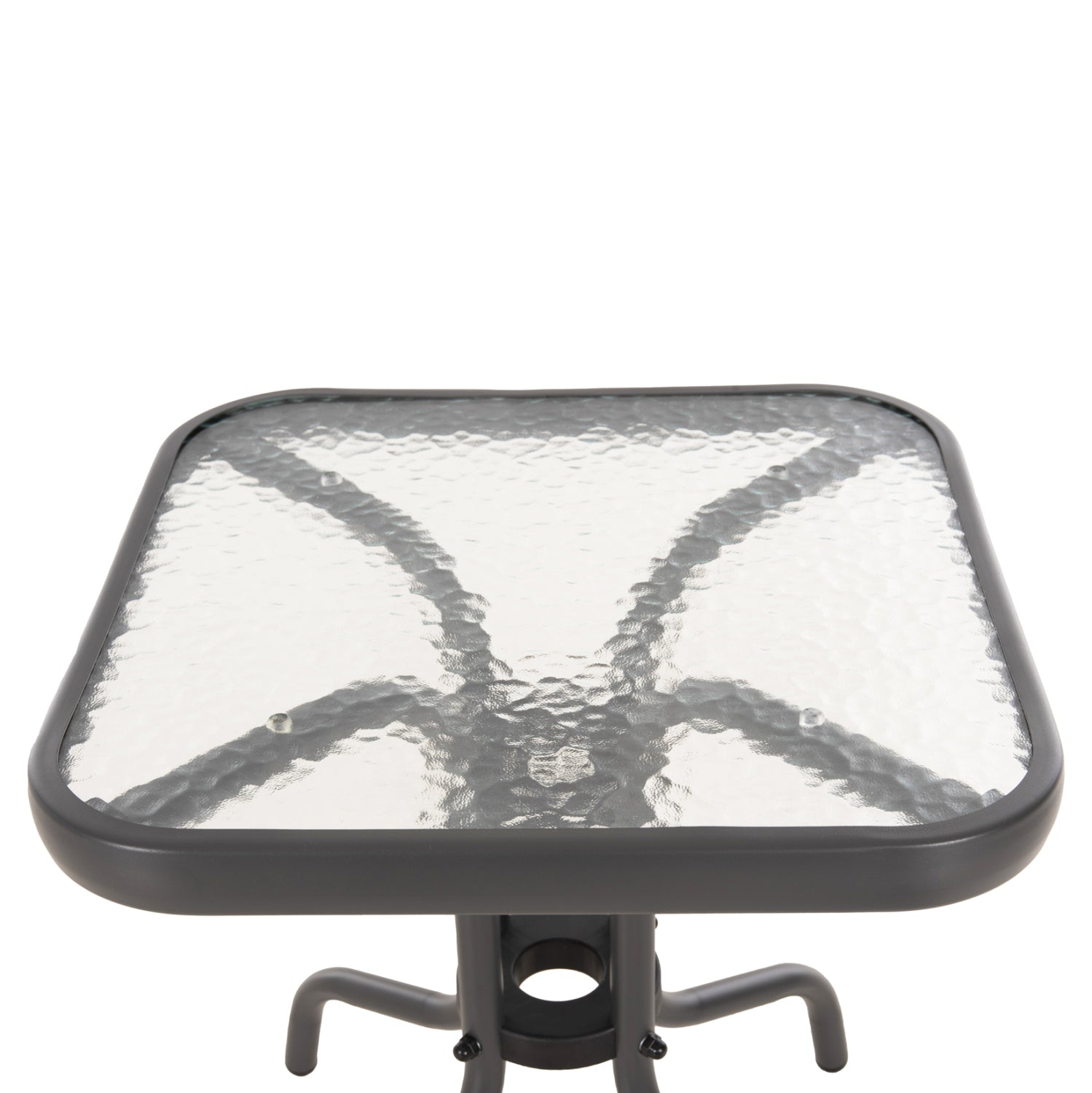 COFFEE TABLE FIGO HM6067.01 METAL IN GREY-TEMPERED GLASS TOP 45x45x51Hcm.