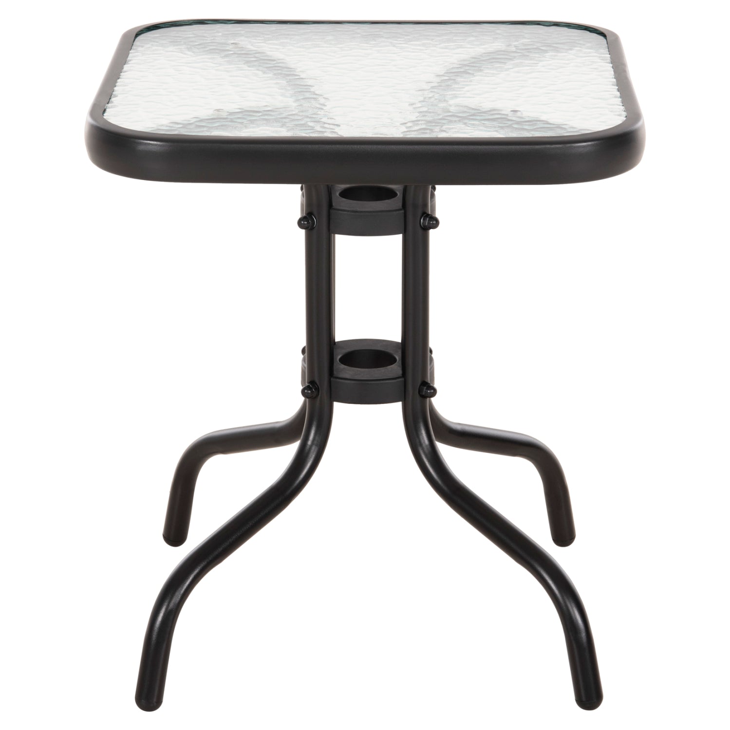 COFFEE TABLE FIGO HM6067.03 METAL IN BLACK-TEMPERED GLASS TOP 45x45x51Hcm.