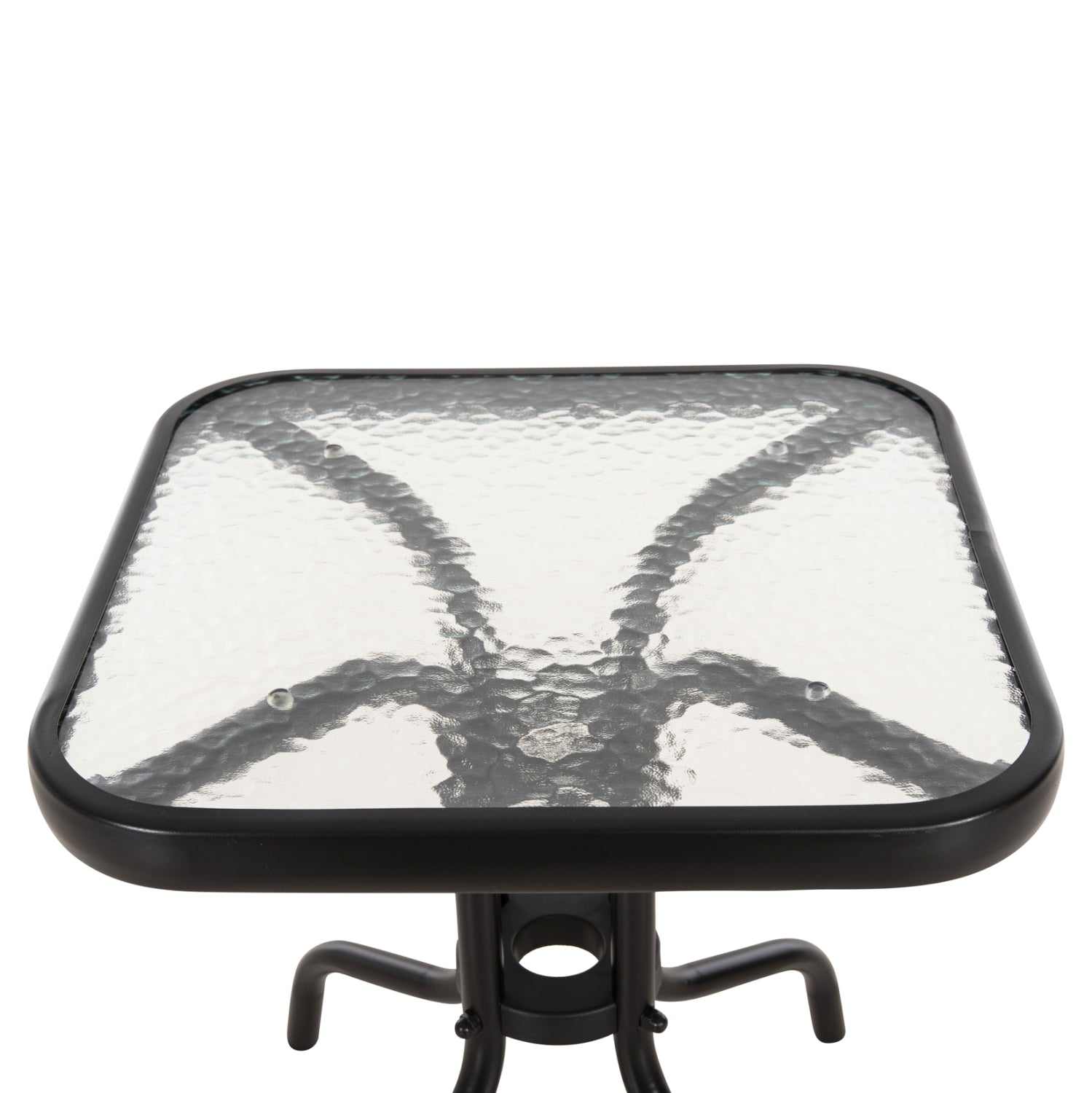 COFFEE TABLE FIGO HM6067.03 METAL IN BLACK-TEMPERED GLASS TOP 45x45x51Hcm.