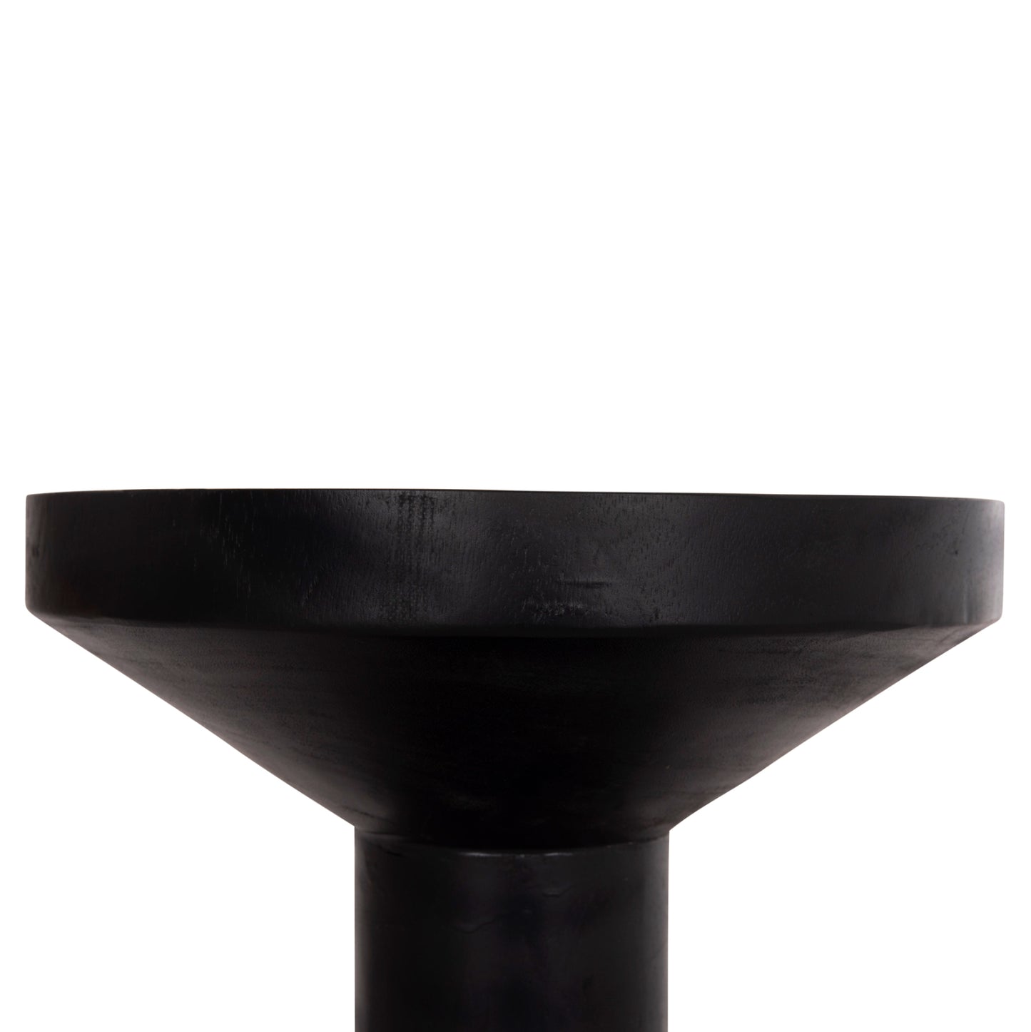 SIDE TABLE BERMAL HM9889.12 SOLID SUAR WOOD IN BLACK COLOR Φ35x65Hcm.