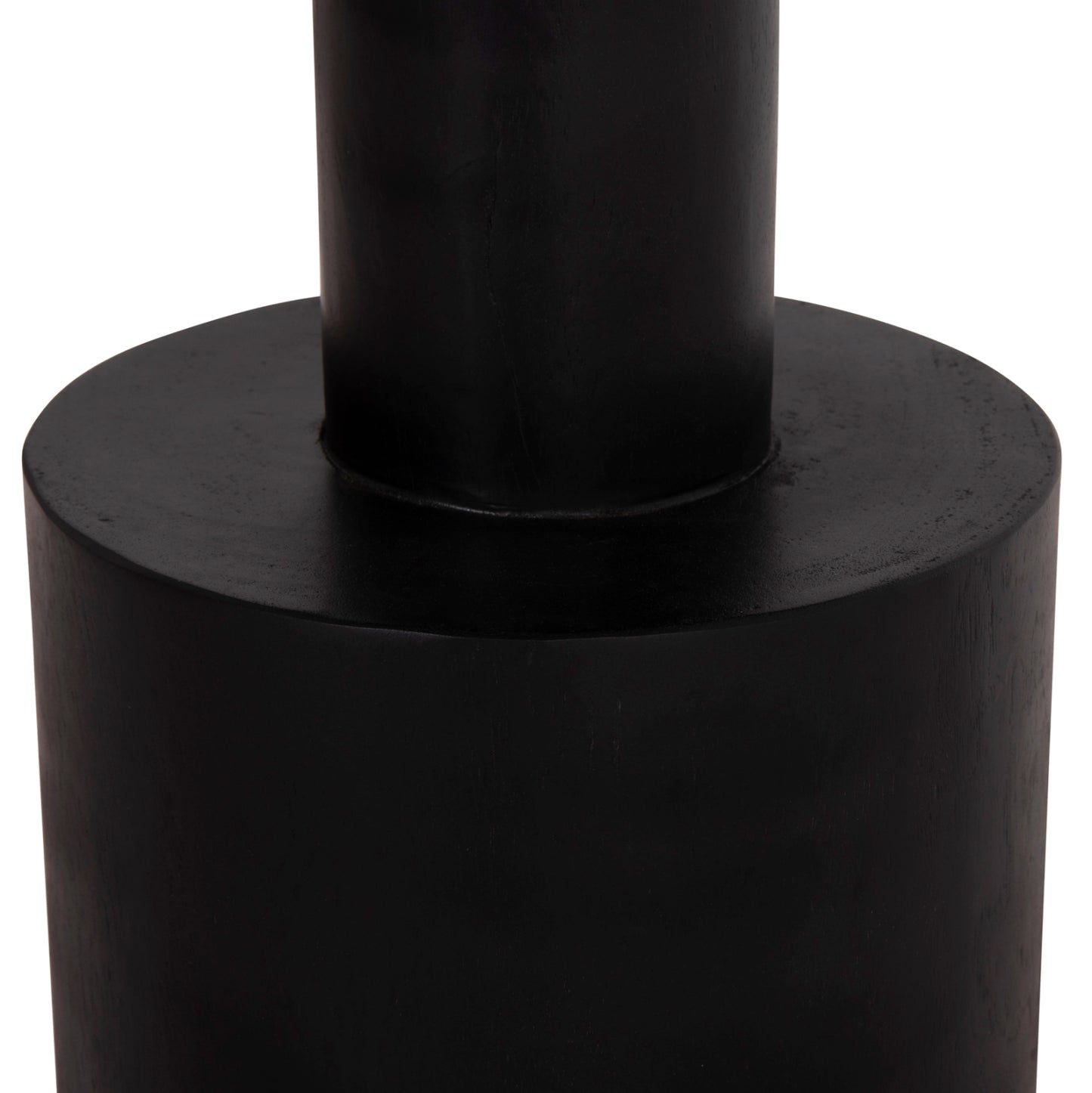 SIDE TABLE BERMAL HM9889.12 SOLID SUAR WOOD IN BLACK COLOR Φ35x65Hcm.