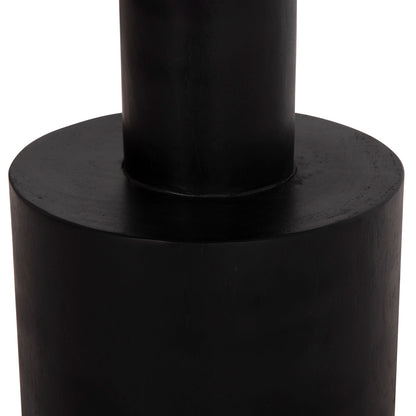 SIDE TABLE BERMAL HM9889.12 SOLID SUAR WOOD IN BLACK COLOR Φ35x65Hcm.