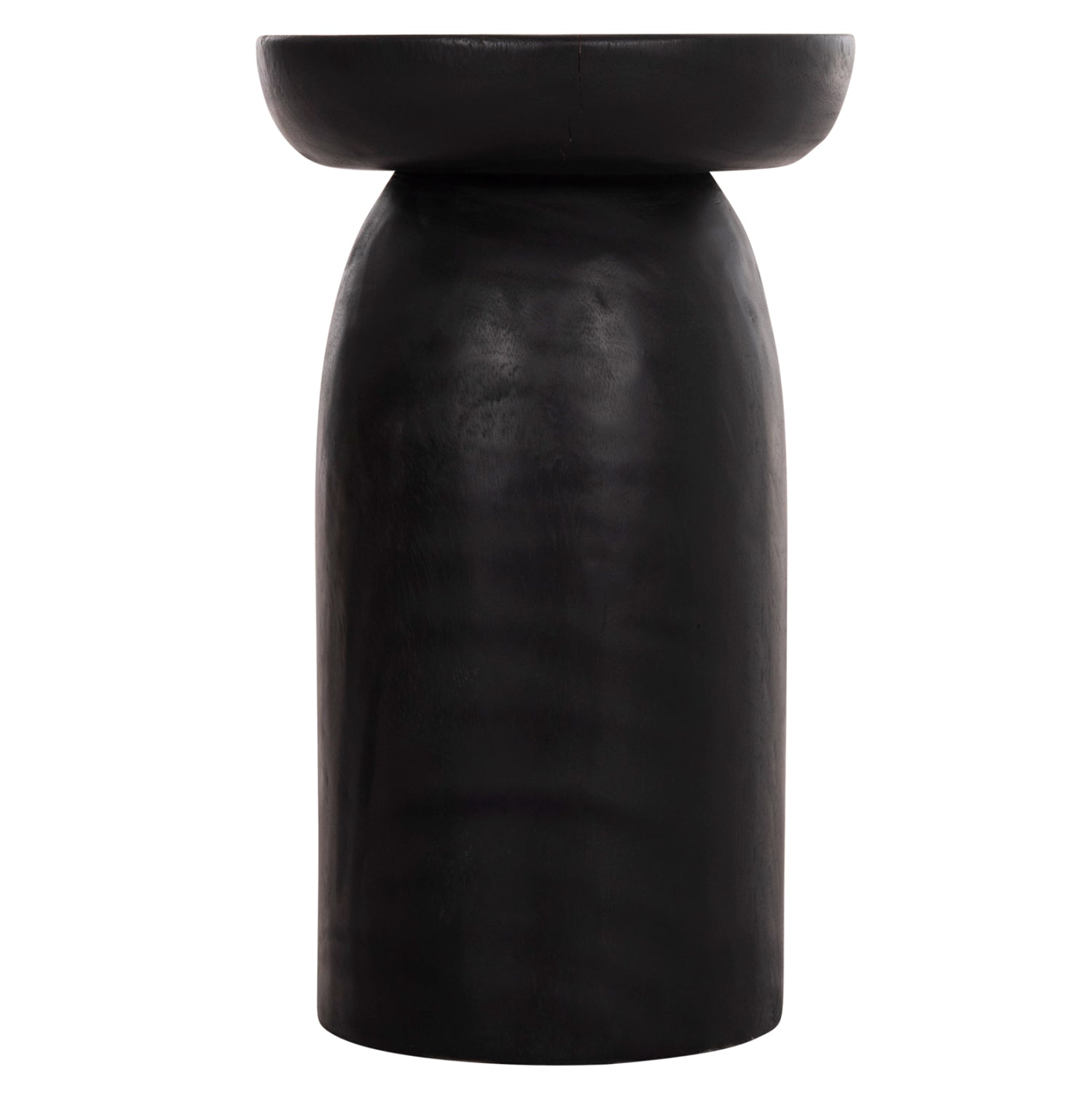 SIDE TABLE LOKI HM9899.12 SOLID SUAR WOOD IN BLACK Φ30x50Hcm.