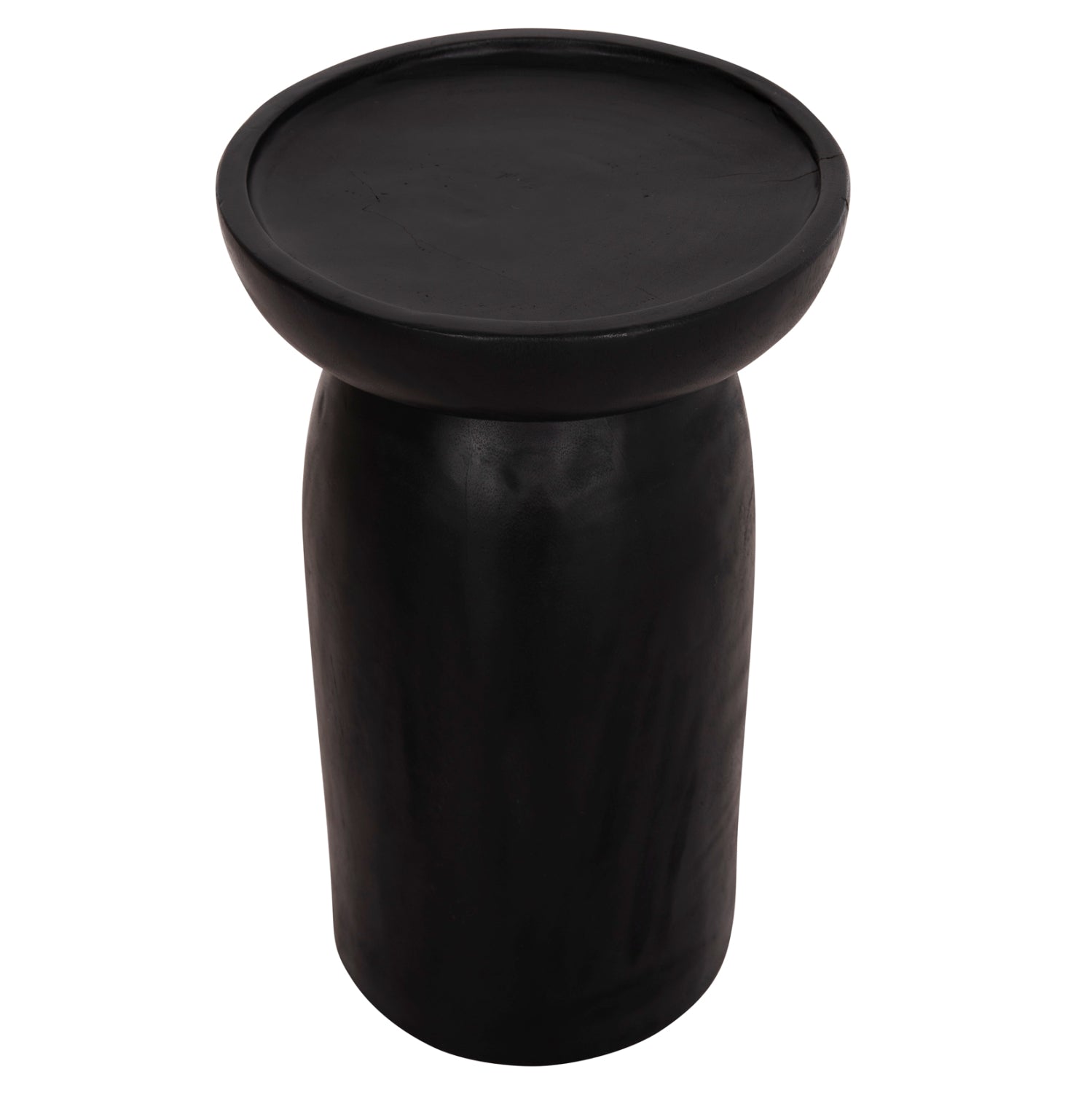 SIDE TABLE LOKI HM9899.12 SOLID SUAR WOOD IN BLACK Φ30x50Hcm.