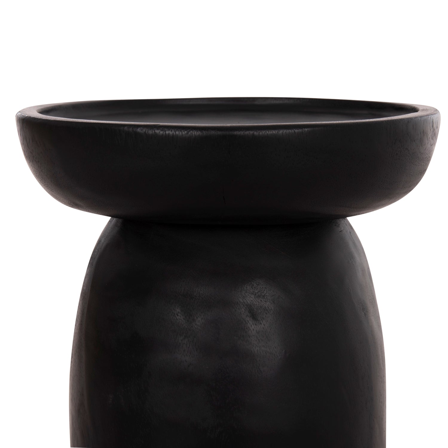 SIDE TABLE LOKI HM9899.12 SOLID SUAR WOOD IN BLACK Φ30x50Hcm.