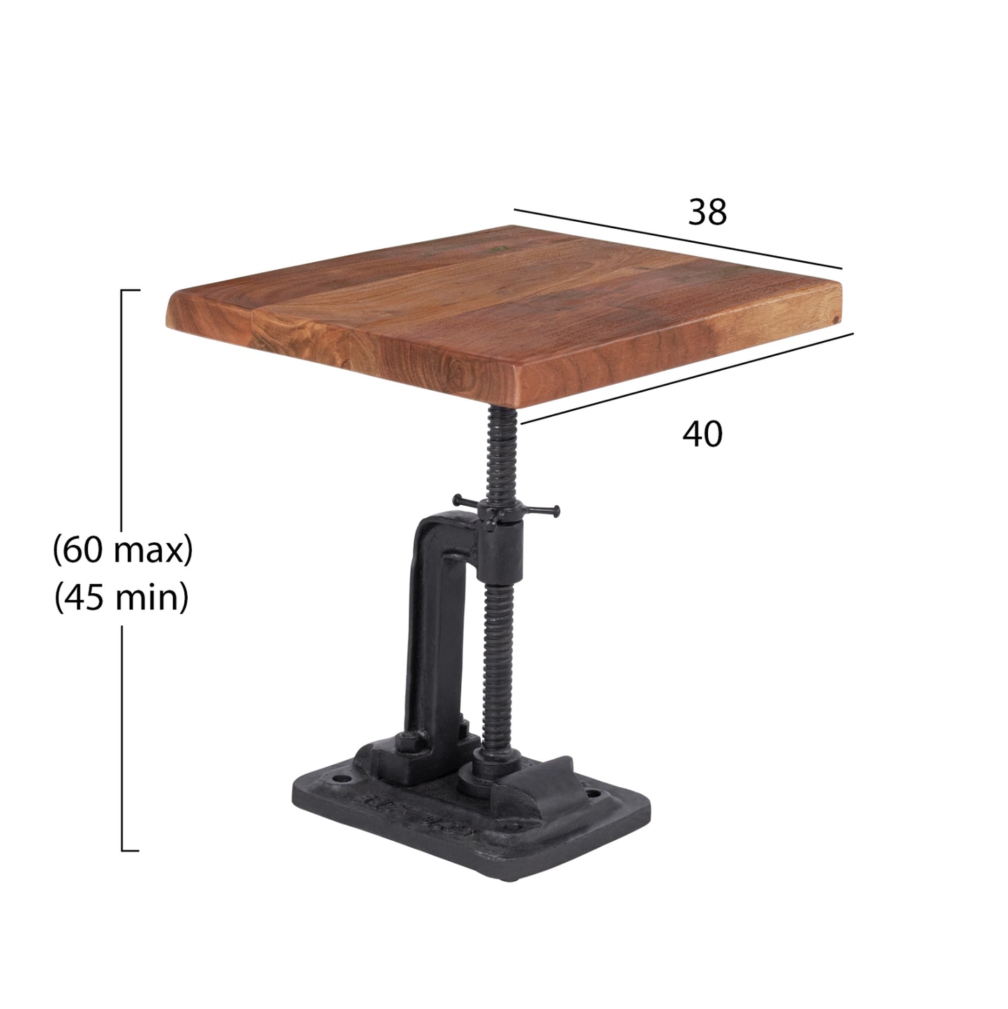 SIDE TABLE RYLAND HM8371.11 SOLID ACACIA WOOD  40x38x45-60Hcm.