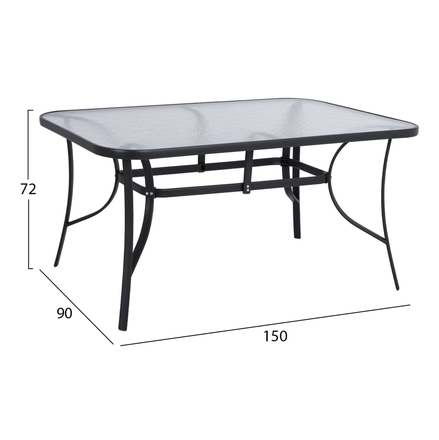Table Metallic Grey 150X90Χ72 HM5145.01