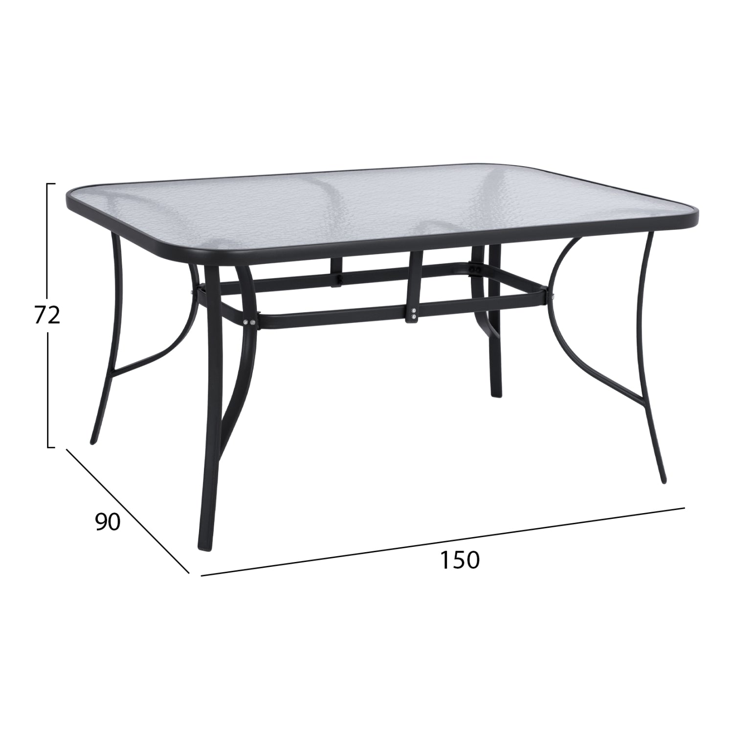 Table Metallic Grey 150X90Χ72 HM5145.01