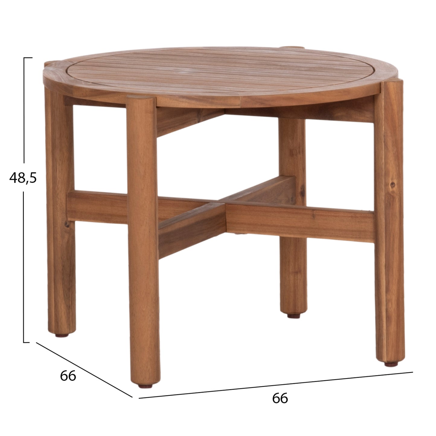 OUTDOOR ROUND COFFEE TABLE SANJI HM6222 ACACIA WOOD IN NATURAL COLOR Φ66x48.5Hcm