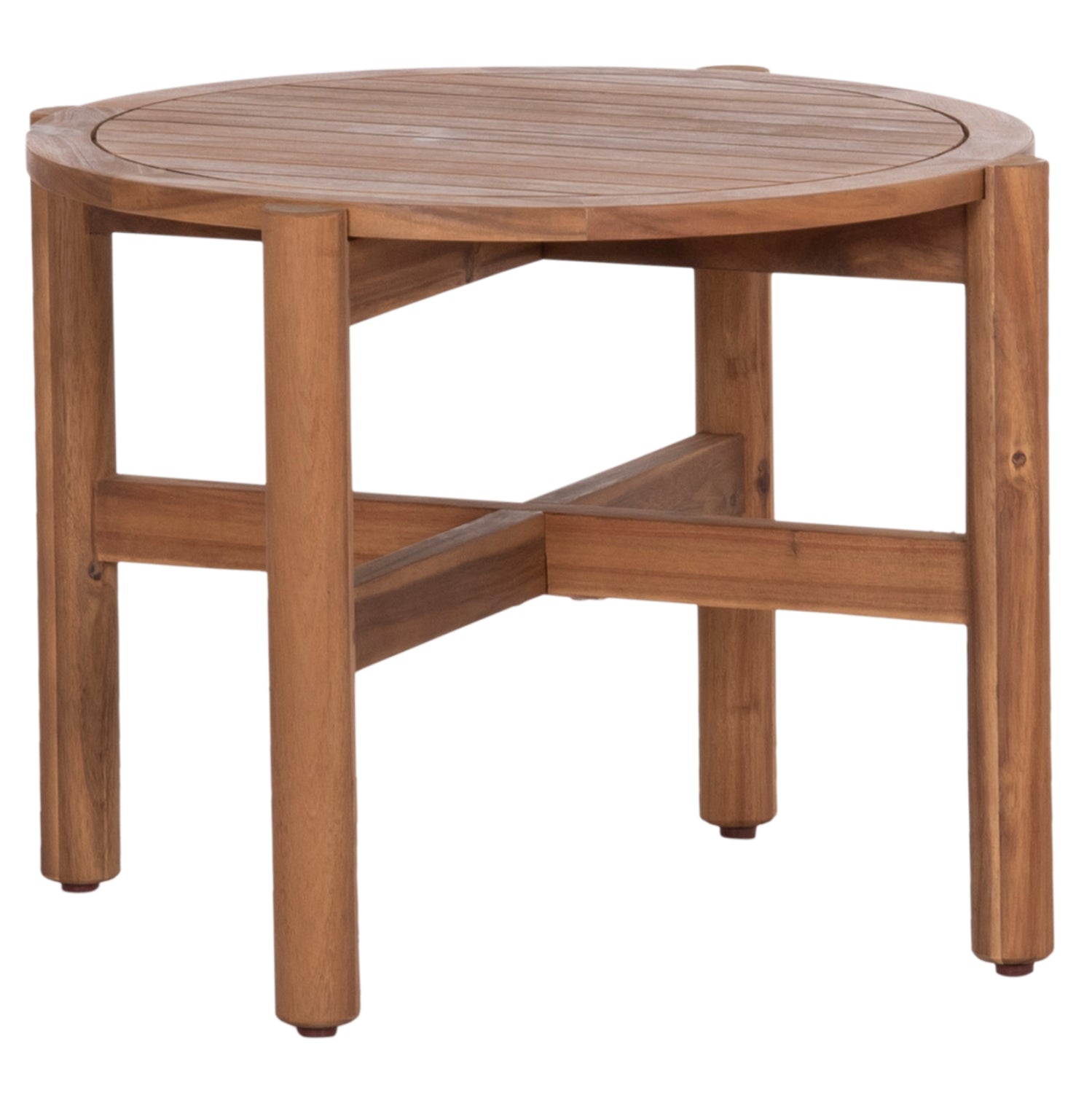 OUTDOOR ROUND COFFEE TABLE SANJI HM6222 ACACIA WOOD IN NATURAL COLOR Φ66x48.5Hcm