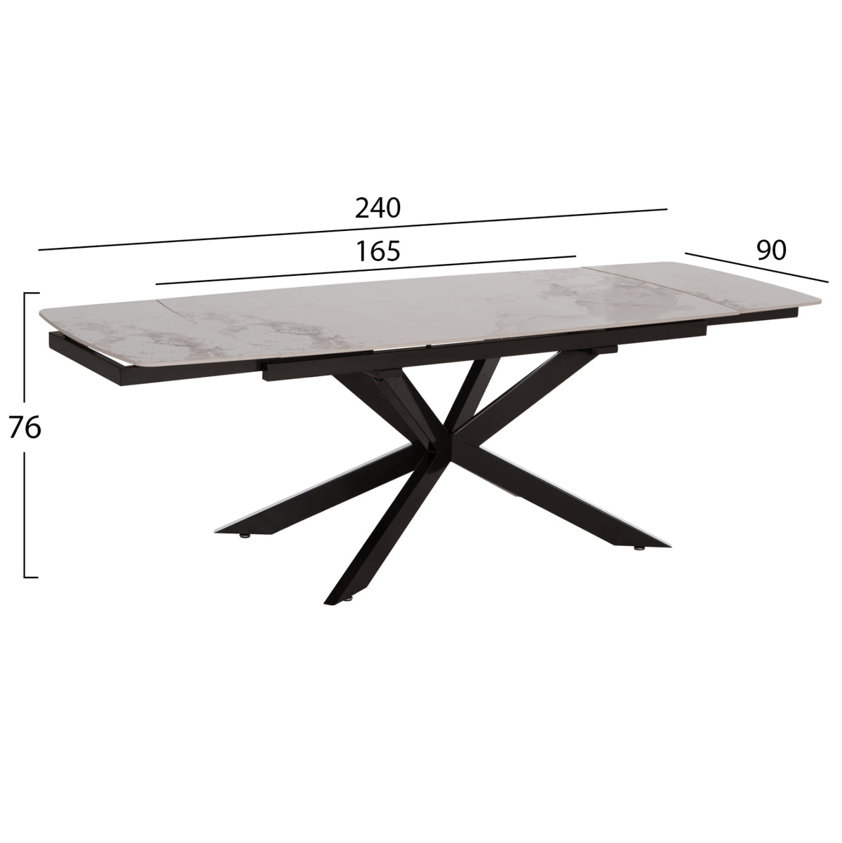 ΤΡΑΠΕΖΙ ΕΠΕΚΤΕΙΝΟΜΕΝΟ AIRA HM18411 ΚΕΡΑΜΙΚΟ TOP ΣΕ ΛΕΥΚΟ/ΚΑΦΕ ΜΑΡΜΑΡΟ 165/240x90x76Υεκ