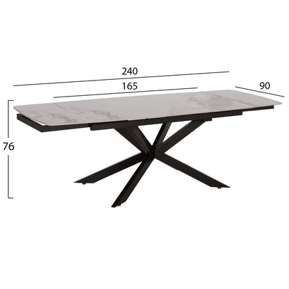 ΤΡΑΠΕΖΙ ΕΠΕΚΤΕΙΝΟΜΕΝΟ AIRA HM18411 ΚΕΡΑΜΙΚΟ TOP ΣΕ ΛΕΥΚΟ/ΚΑΦΕ ΜΑΡΜΑΡΟ 165/240x90x76Υεκ