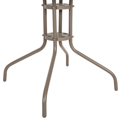 OUTDOOR TABLE SQUARE FIGO HM5036.04 CHAMPAGNE METAL-GLASS TABLETOP 70Χ70Χ72.5Hcm