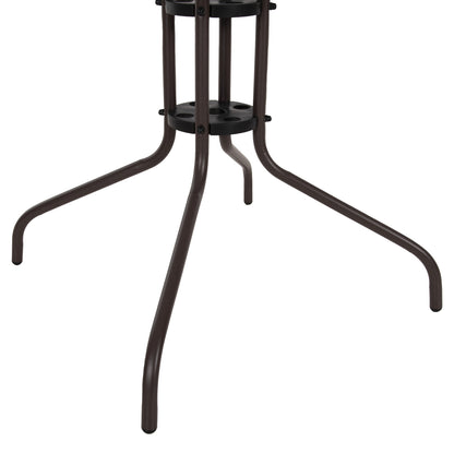 OUTDOOR TABLE SQUARE FIGO HM5972.02 BROWN METAL-GLASS TABLETOP 80Χ80Χ71Hcm