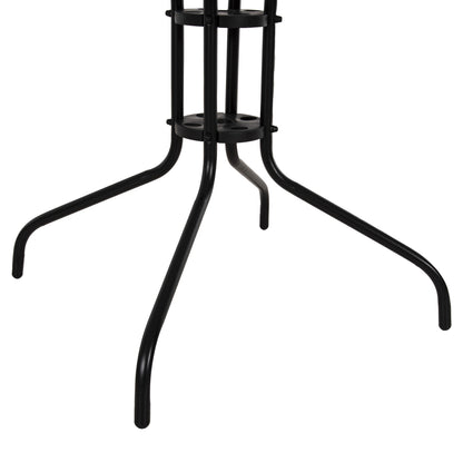 OUTDOOR TABLE SQUARE FIGO HM5972.03 BLACK METAL-GLASS TABLETOP 80Χ80Χ71Hcm