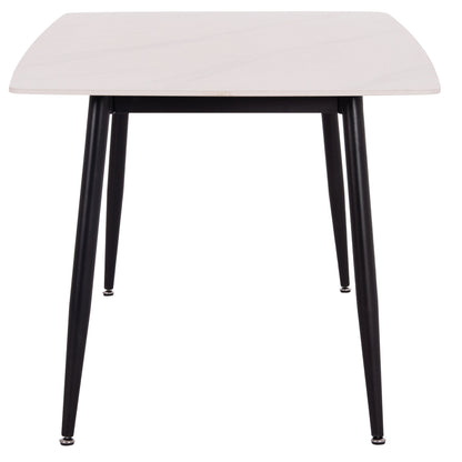 DINING TABLE RAVEN HM18150.01 CERAMIC TOP IN WHITE MARBLE-LOOK 160x80x74Hcm.