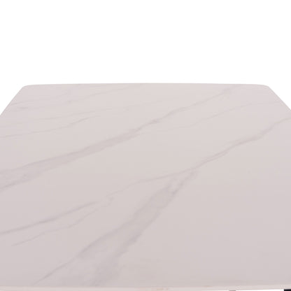 DINING TABLE RAVEN HM18150.01 CERAMIC TOP IN WHITE MARBLE-LOOK 160x80x74Hcm.