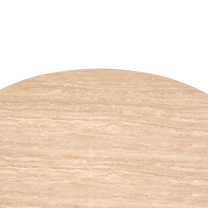 ΤΡΑΠΕΖΙ CHARM HM18465.04 SINTERED STONE ΣΕ ΤΡΑΒΕΡΤΙΝΑ--ΜΠΕΖ ΒΑΣΗ Φ120x75Υεκ