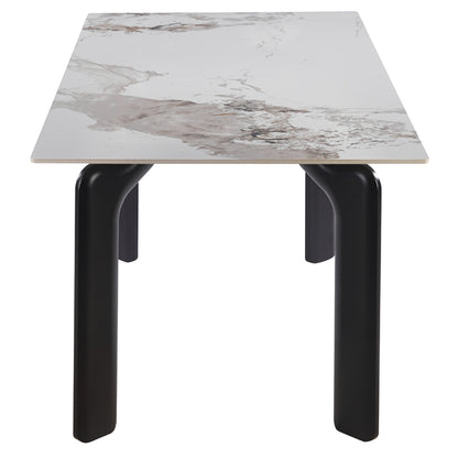 ΤΡΑΠΕΖΙ DALLE HM18479.03 MDF TOP ΟΨΗ ΜΑΡΜΑΡΟΥ-ΜΕΤΑΛ.ΠΟΔΙΑ ΣΕ ΜΑΥΡΟ 180x90x76Υεκ