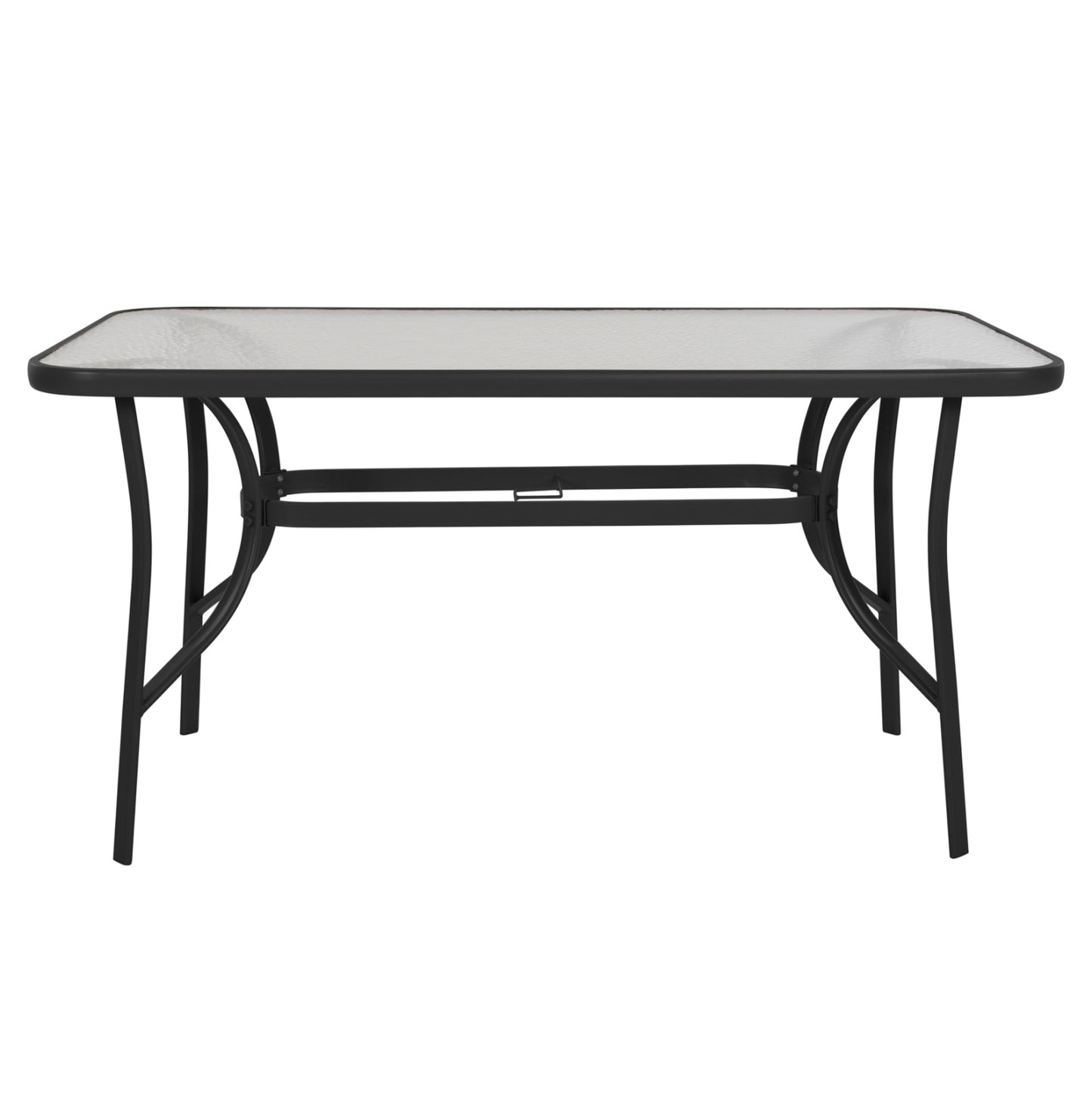 TABLE BRUNO HM5106.03 METALLIC IN BLACK WITH TEMPERED GLASS TABLETOP 140Χ80Χ72Hcm.