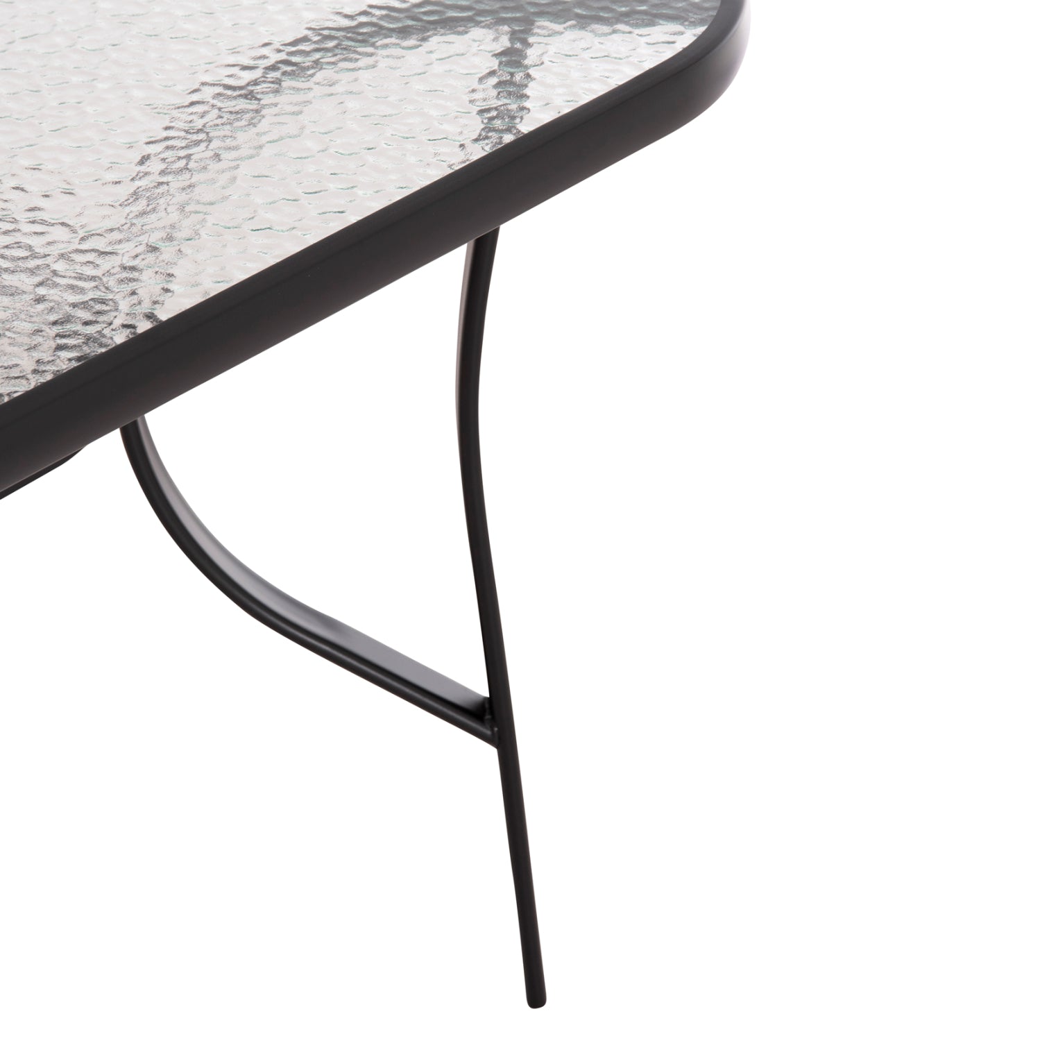 DINING TABLE BRUNO HM5145.03 METAL IN BLACK COLOR-TEMPERED GLASS 150Χ90Χ72Hcm.