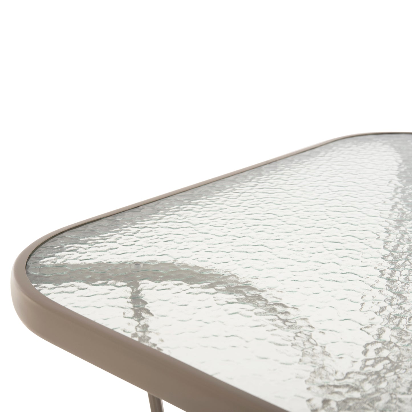 DINING TABLE BRUNO HM5145.14 METAL IN CHAMPAGNE COLOR-TEMPERED GLASS & UMBRELLA HOLE 150X90Χ72Hcm.