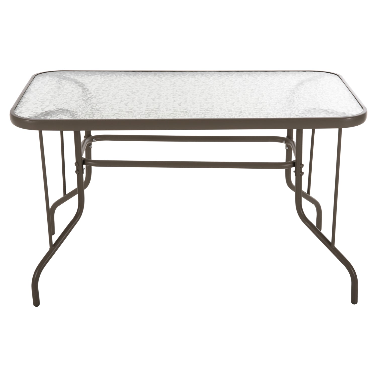 OUTDOOR METALLIC TABLE ADAM HM5679.04 CHAMPAGNE COLOR WITH REINFORCED GLASS TOP 120Χ70Χ71Hcm.