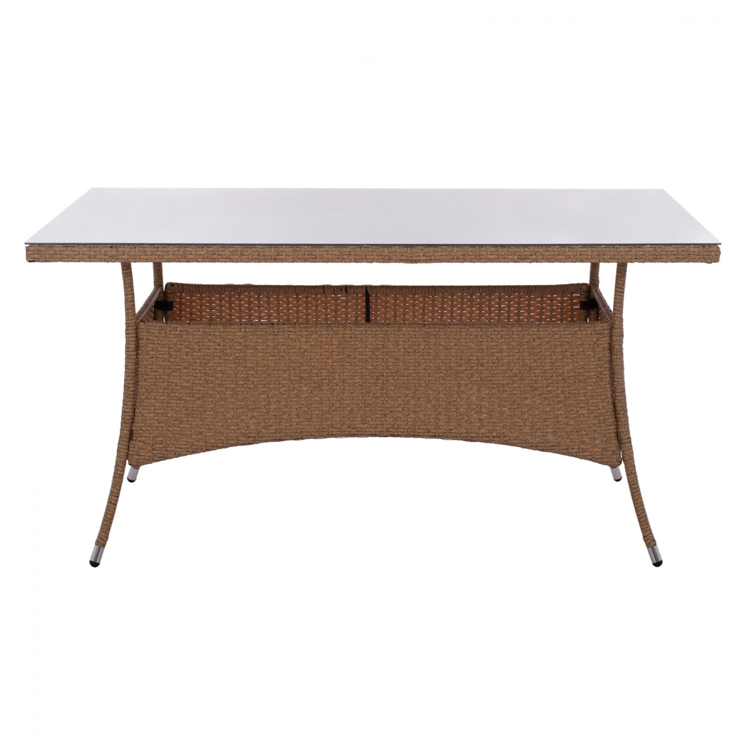 ΤΡΑΠΕΖΙ ΜΕΤΑΛΛΙΚΟ MINSK RATTAN ΜΠΕΖ ΚΑΦΕ HM5507.02 150x90x75 εκ.