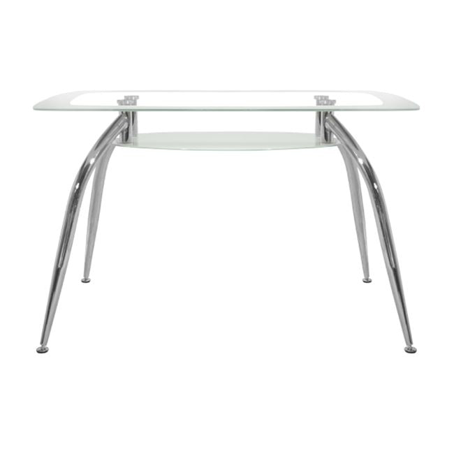 ΤΡΑΠΕΖΙ NORRIS 120Χ75Χ75ΕΚ HM0086.01 ΓΥΑΛΙΝΟ ΛΕΥΚΟ